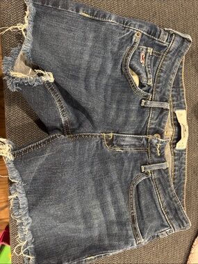 Hollister Dark Blue Denim Cutoff Shorts